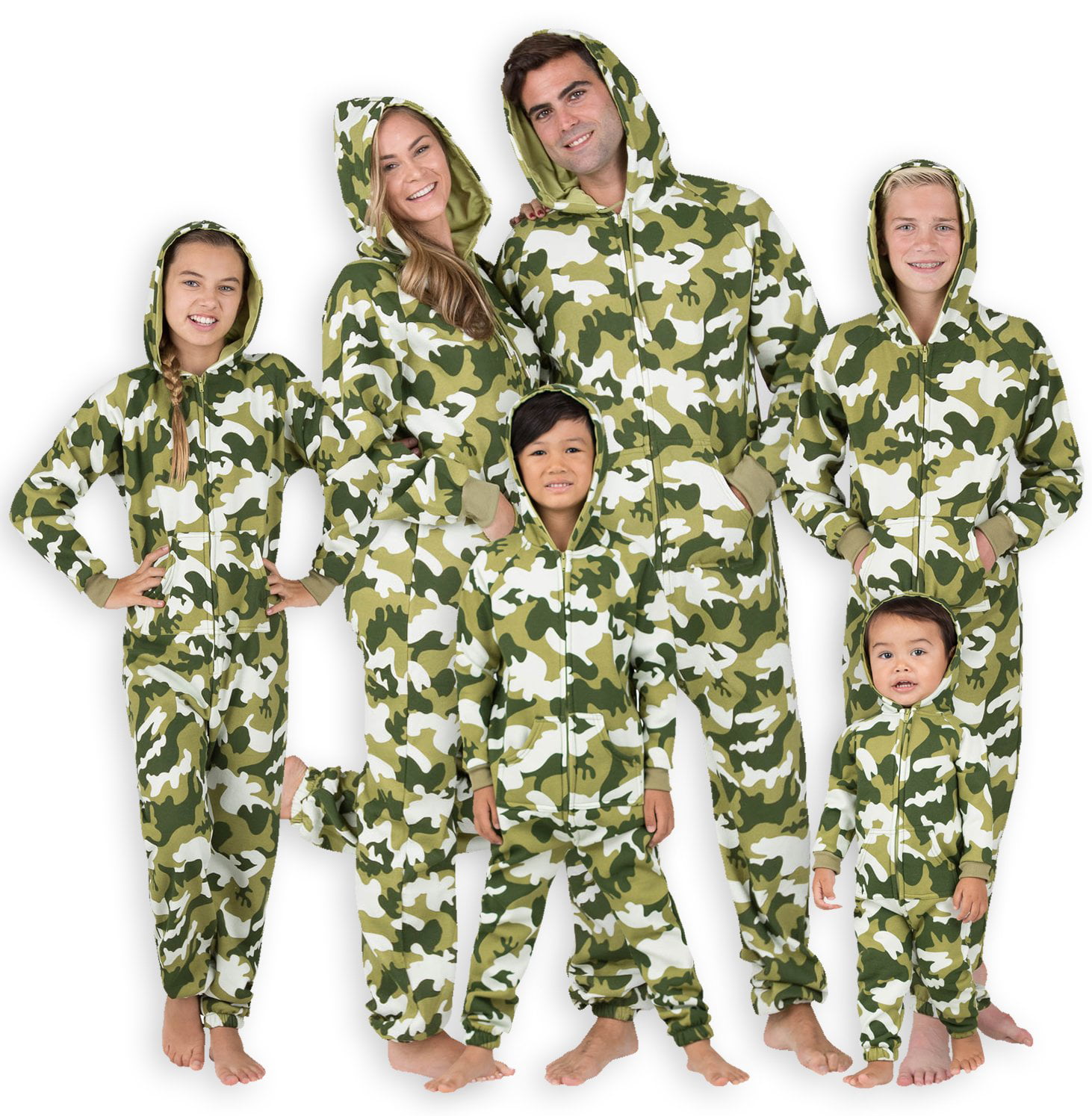 Mens Unisex Onesie Full Camouflage Camo 2 Army Print Zip Up All In One Hooded Army Jumpsuit Playsuit Brushed Fleece Inside