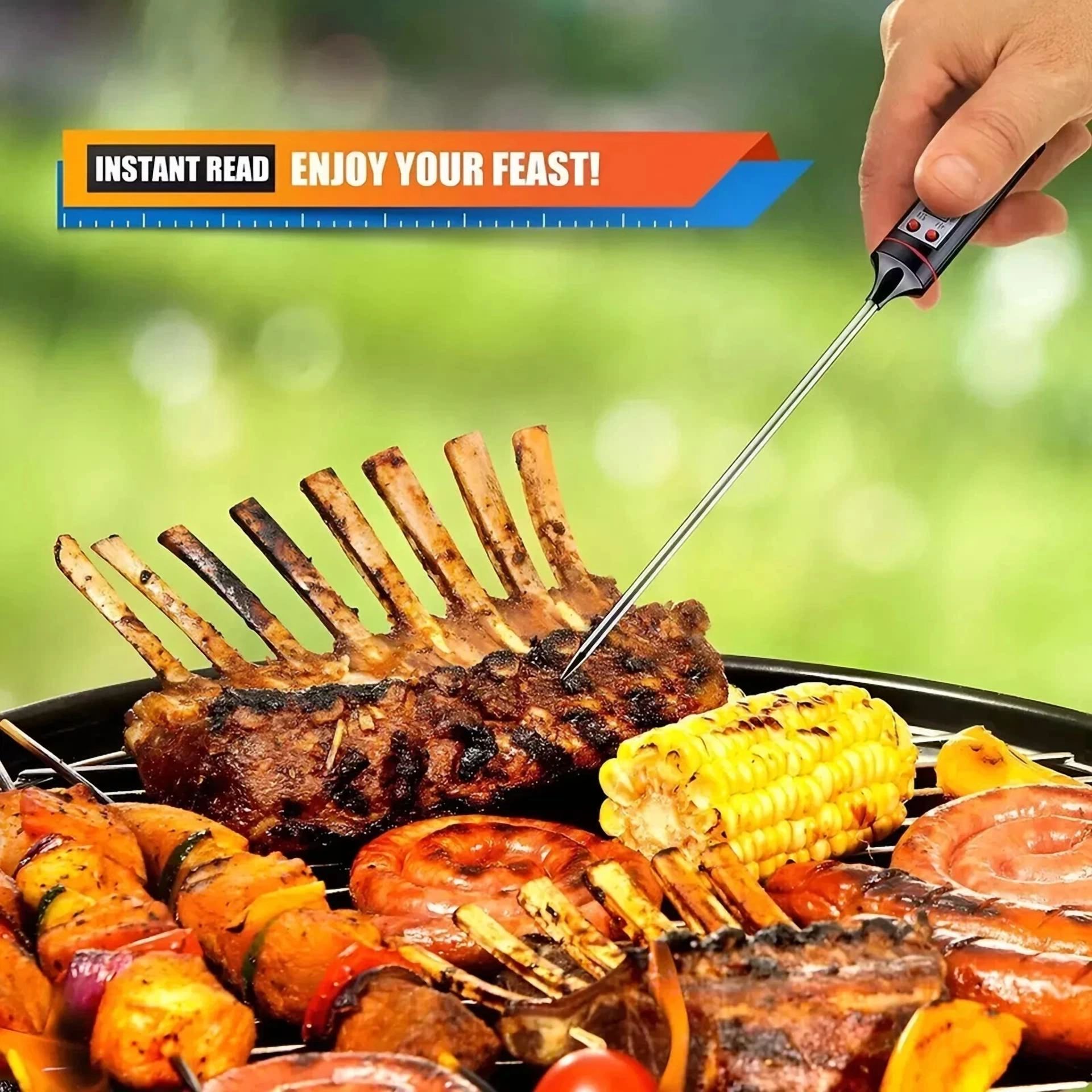 Instant Read Digital Food Thermometer Bbq Grill Smoker For Kitchen Meat Cooking