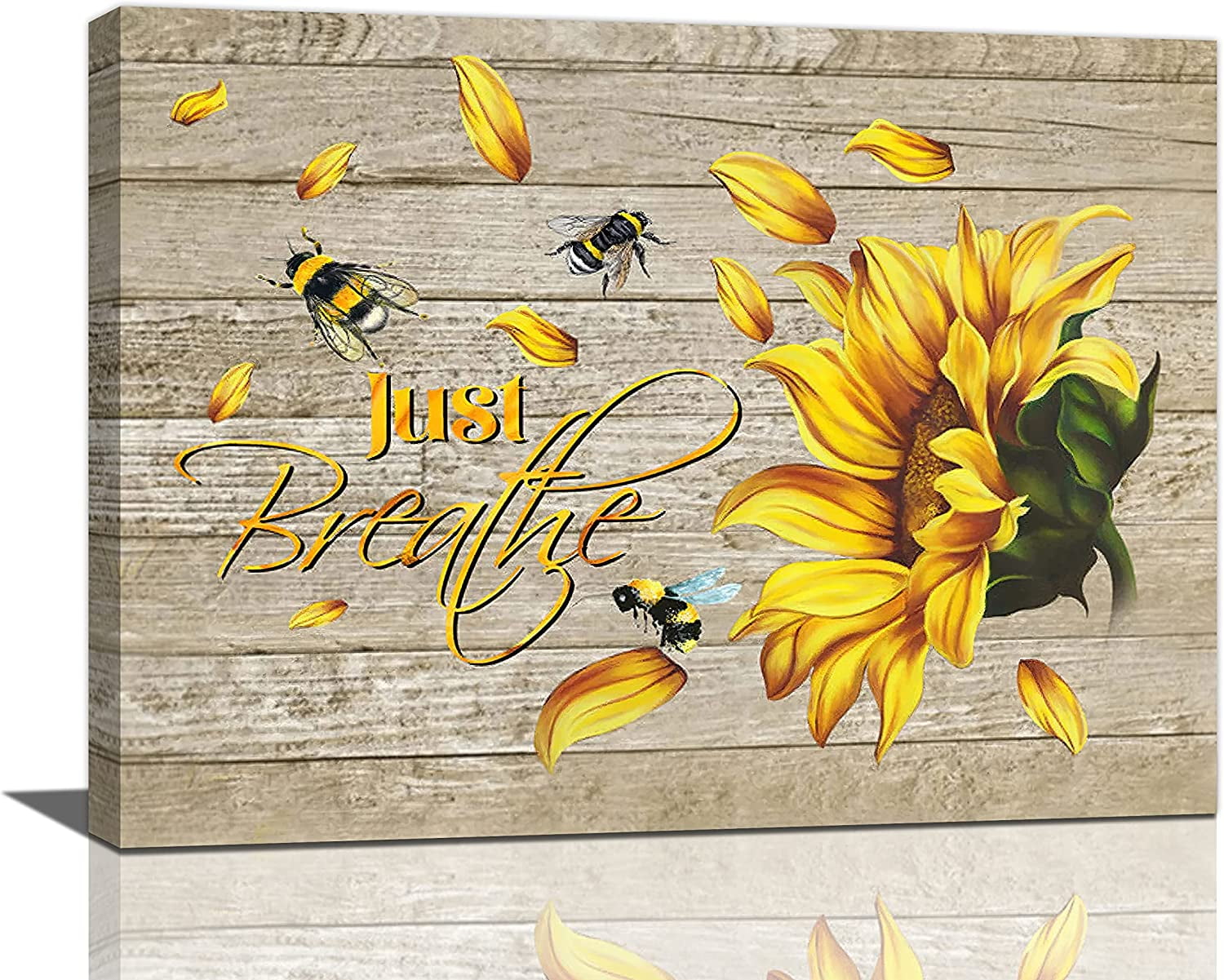 Sunflower Bathroom Decor Wall Art Canvas Painting Prints Rustic Farmhouse Sunflower Bee Pictures