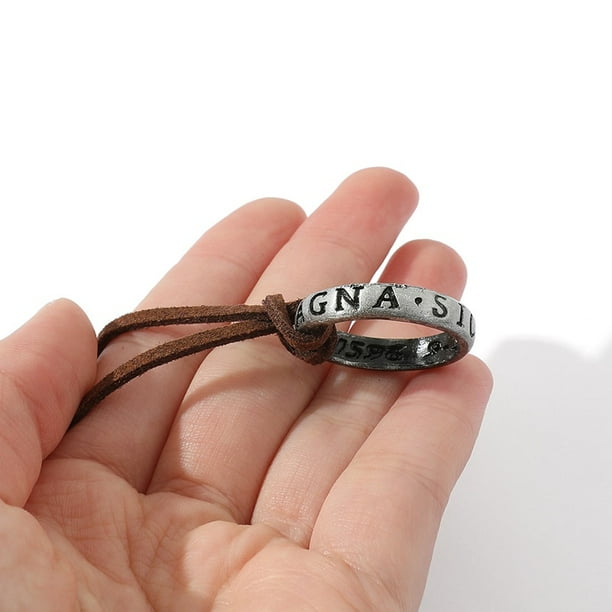 Collar Uncharted 4 de juego de peliculas anillo de Cosplay de Nathan Drake codigo de cuero colgante Vintage antiguo accesorio de joyeria Walmart en linea