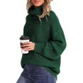 thumbnail image 4 of Women's Fall Oversized Pullover Sweaters Casual High Neck Long Sleeve Tops Winter Clothing, 4 of 12
