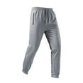 thumbnail image 3 of Muscularfit Breathable Work Pants for Men Track Gray Silk Trousers Cuffed Joggers Ankle Baggy Mens Lounge Pants,M, 3 of 8