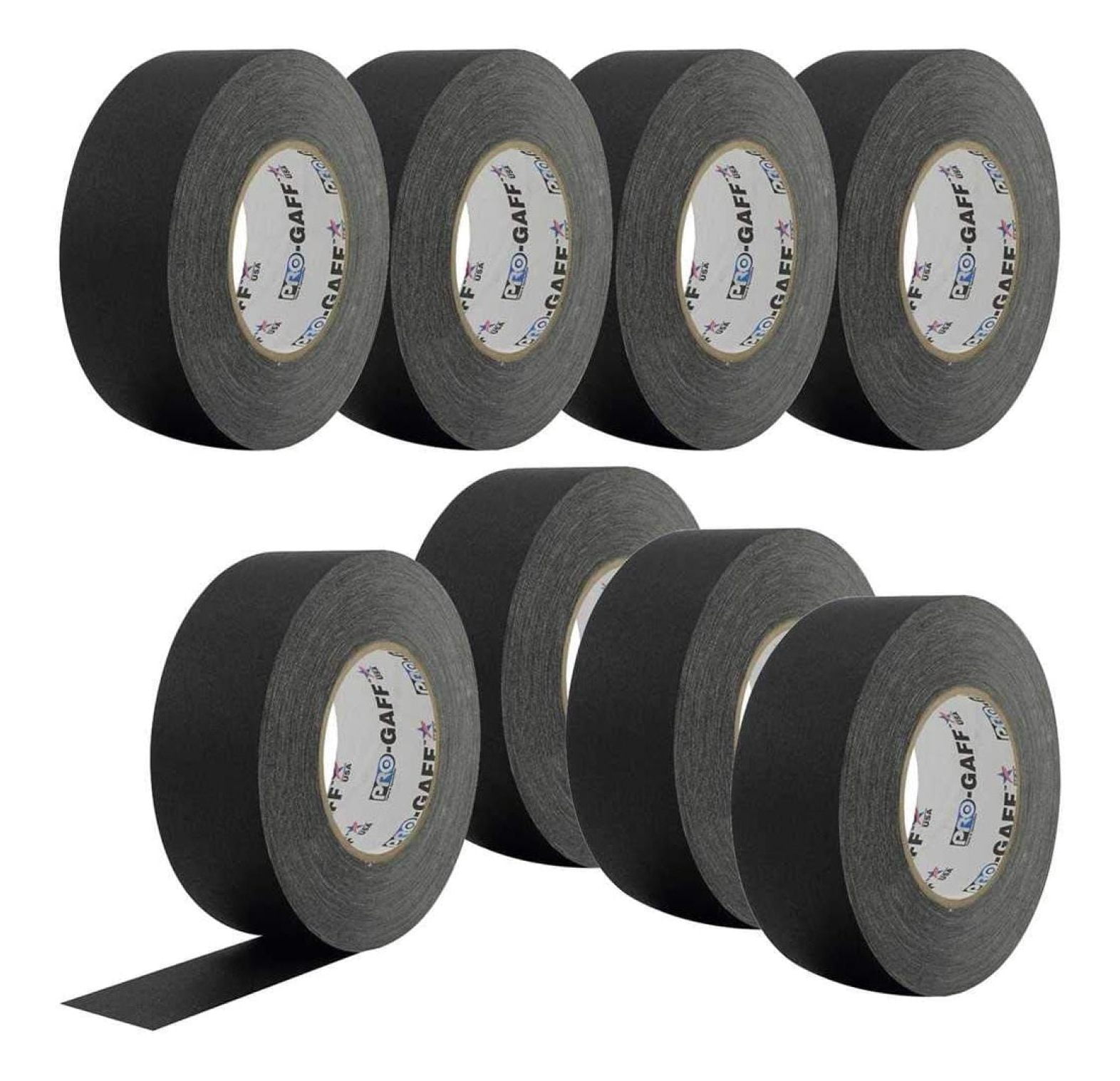 PRO Black Gaffers Stage Tape 2 Inch 55 yd 8-Pack