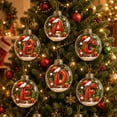 thumbnail image 3 of WWC Letter Christmas Ball Ornament, 2D Acrylic LED Hanging Personalized Letter Ornament, Warm Glowing Christmas Tree Decor for Holiday Party Gift, C, 3 of 6
