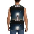 thumbnail image 4 of Fotbe Men's Peggy's Cove Lighthouse Print Men's Sleeveless Muscle Tank Tops Casual T-Shirts for Gym Workout Beach-XX-Large, 4 of 8