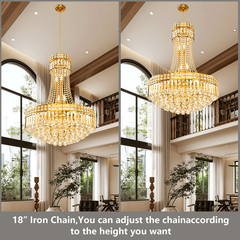 KPIBEST Modern Empire Style K9 Crystal Chandeliers Light 13 Lights
