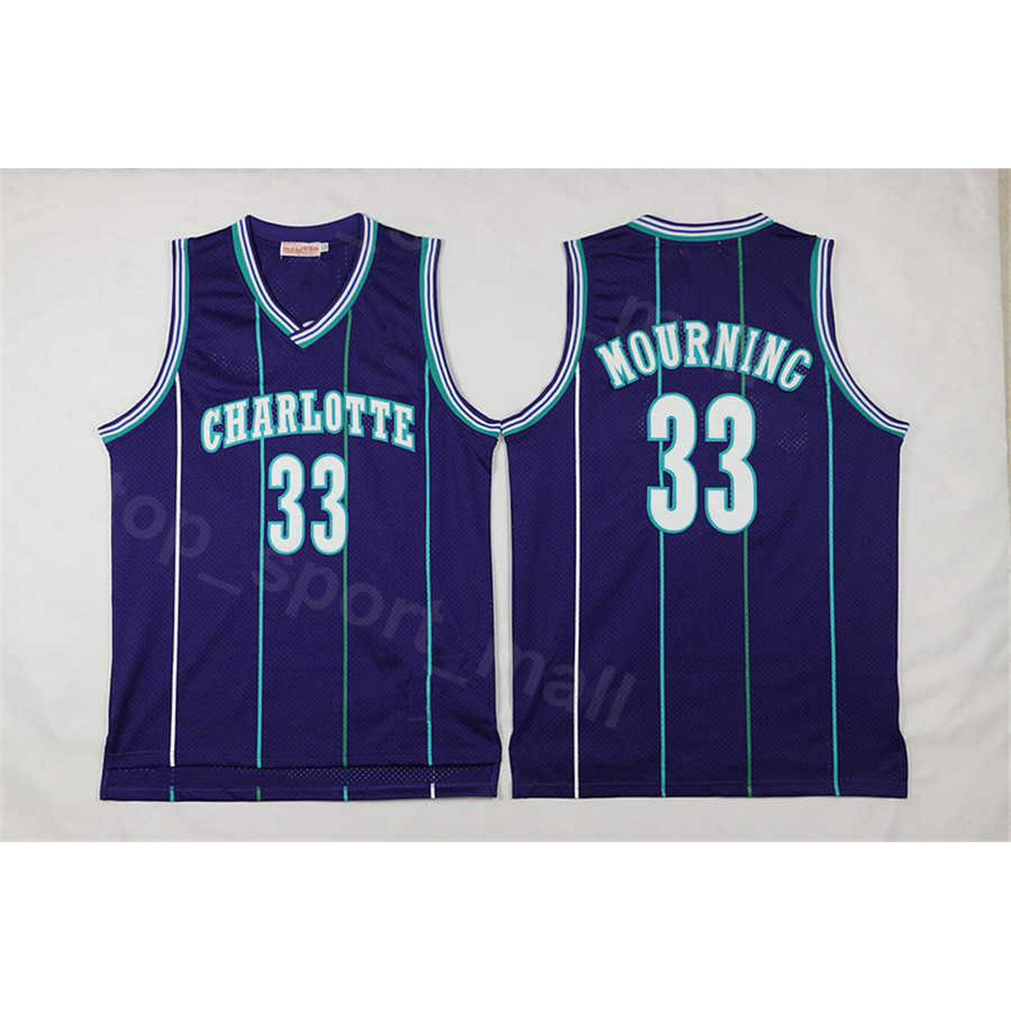 NBA_ Men Basketball Alonzo Mourning Jerseys Tyrone Muggsy Bogues Larry  Johnson Vintage All Stitched Purple Green White Home Uni''nba''jerseys 