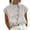 White, variant on Cotton Linen High Neck Cap Sleeve Shirt For Women Summer Fashion Casual Blouse Top