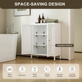 thumbnail image 4 of Metal Bathroom Storage Cabinet 2 Adjustable Shelves Sideboard Cabinet for Small Spaces, 4 of 7
