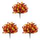 thumbnail image 4 of Faux Mums for Outdoor Planters, 3 Pcs Artificial Fall Flower Bush Picks, UV Resistant Harvest Faux Floral Stems, Autumn Seasonal Foliage Sprays, Thanksgiving Decorative Floral Arrangement, 4 of 5