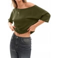 thumbnail image 2 of MOYIKO Womens Off The Shoulder Tops Oversized T-Shirts Short Sleeve Tees Summer Casual Fashion Clothes, 2 of 6