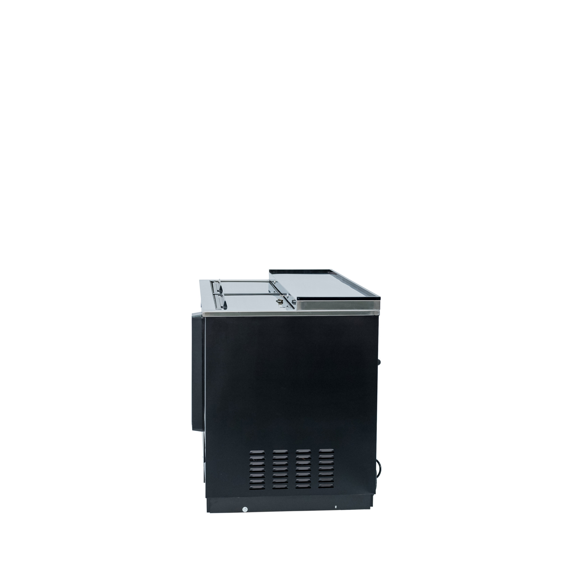 Norpole 50 in. W 16 cu. ft. Commercial Beverage Cooler Refrigerator with Sliding Door in Black in Black
