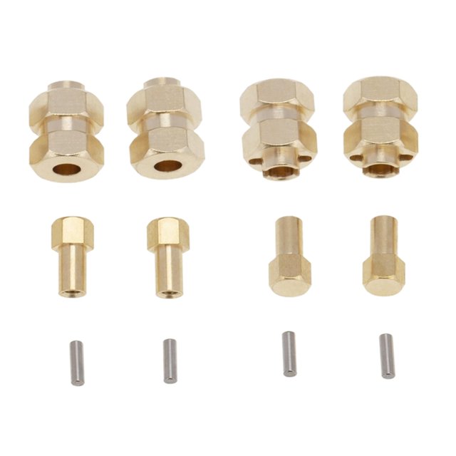 4 piezas de rueda adaptador de transmisión hexagonal 7mm extensión para Axial SCX24 1/24 RC modelo DIY modificado piezas de repuesto Hugo Adaptador hexagonal para cubo de rueda