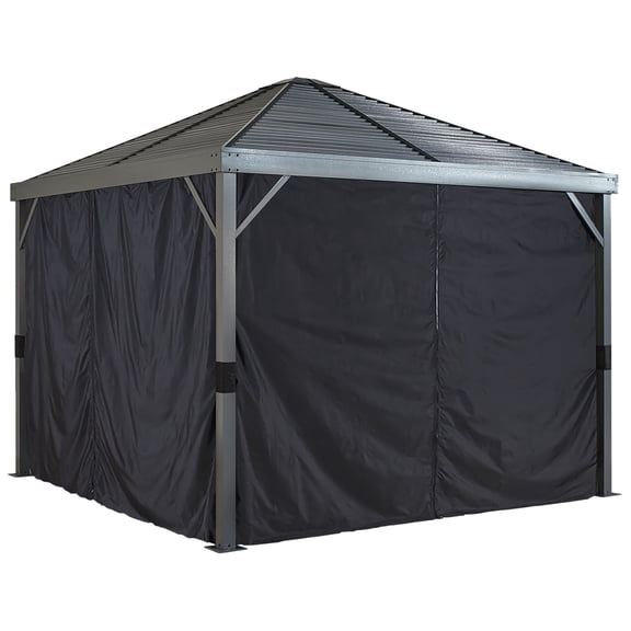 Sojag Black Curtains For Sanibel Gazebo, 10 Ft. X 10 Ft., Polyester, Outdoor Shades