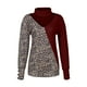 thumbnail image 4 of Suéter de cuello alto de manga larga con retazos estampado Fashoin para mujer Top de punto Pompotops  hdfakjf10077, 4 of 5