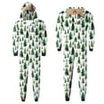 thumbnail image 2 of Odeerbi Christmas Onesie Pajamas for Family Holiday Sleep Jumpsuit Long Sleeve Family Christmas Pajamas Matching Sets Dad Fashion Lattice Print Plush Jumpsuit Sleepwear PJs Set Green, 2 of 6