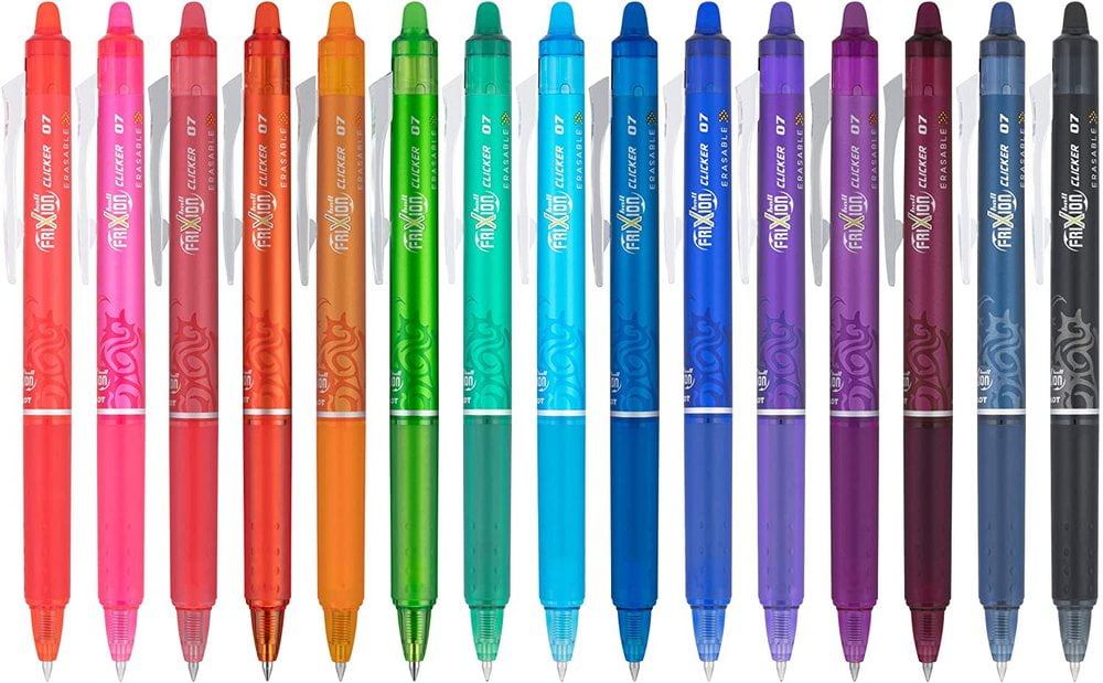 PILOT FriXion Synergy Clicker Erasable, Refillable & Retractable Gel Ink  Pens, Extra Fine Point, Assorted Ink Colors, 7-Pack (17478) 
