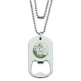 thumbnail image 1 of Just Love Wedding Engagement Flowers Military Dog Tag Bottle Opener Pendant, 1 of 4