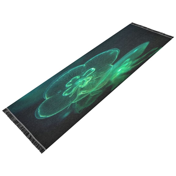 Vintage Modern Runner Rug,Non Slip Machine Washable 72"x23.5" Polyester Material Pet-Friendly Durable,Applicable to Entryway Rug Living Room Rug Fluorescent Jellyfish