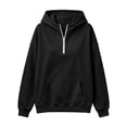 thumbnail image 6 of Half Zipper Women's Hoodie Womens Sweatshirts Trendy Mama Sweatshirts for Women Soft Hoodie Loungewear Sweatshirt Women Womens Sweatshirts No Hood Warm Hoodies，Black4，S, 6 of 6
