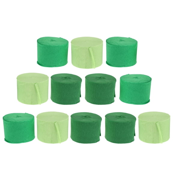 RENACLIPY  Green Crepe Paper Streamers Assorted Colors Bulk Party Wedding Decorations