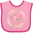thumbnail image 3 of Inktastic Llama Rose Flower Wreath Girls Baby Bib, 3 of 4