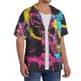 thumbnail image 2 of Kdxio Men's Hawaiian Shirt for Men Short Sleeve Shirt Neon Gothic Skull Moon Summer Casual Holiday Beach Button Down T-Shirts, 2 of 5