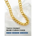 thumbnail image 5 of ChainsProMax Women Chunky Chain Cuban Link Chain Necklace 12/16/20mm 18-20" Christmas Jewelry Gift, 5 of 6
