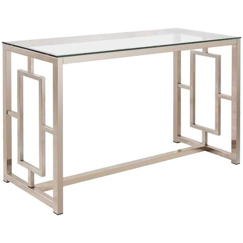 Glass Top Metal Console Table, Metal Console Table With Glass Top