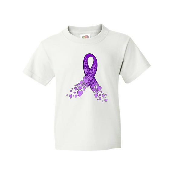Inktastic Alzheimer's Awareness Purple Ribbon Made of Heart Youth T-Shirt