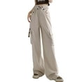 thumbnail image 2 of Women's Casual Pants High Waisted Loose Fit Wide Leg Trousers for Comfortable Everyday Use in All Seasons, 2 of 5