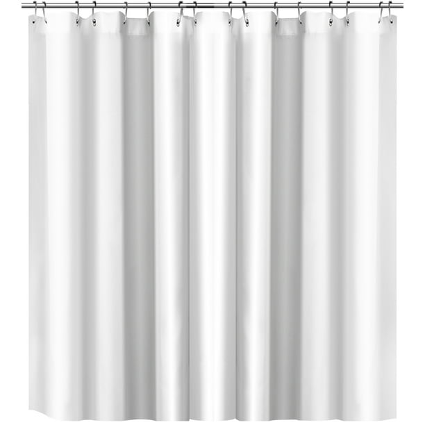 White Polyester Shower Curtain with HeavyDuty Metal Grommets 72x72