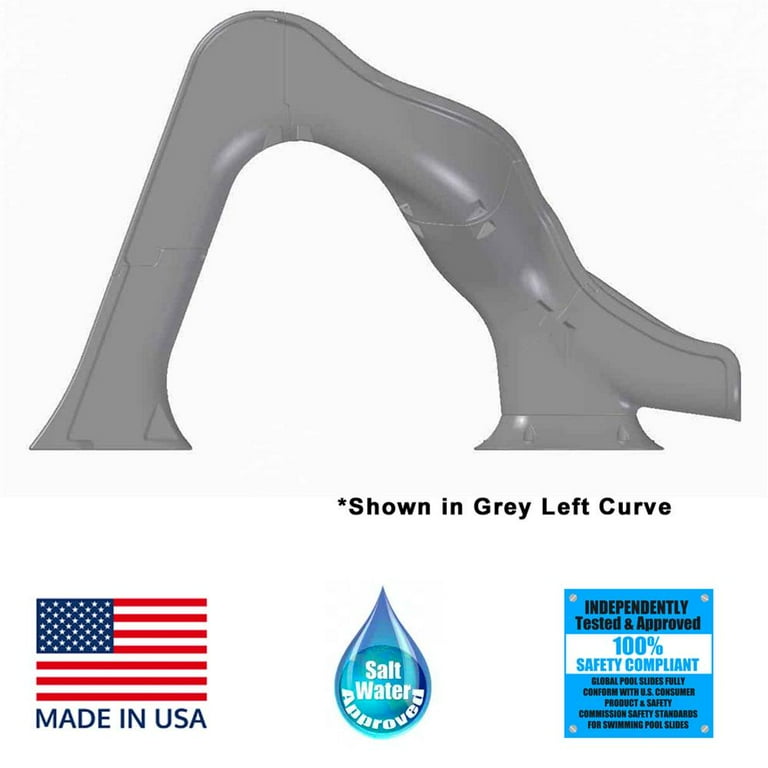 Global Pool Products Inground Pool Slide, RIP Tide Sandstone Deck