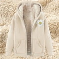 thumbnail image 2 of Women's Plus Size Hooded Coat Winter Warm Lamb Print Cardigan Outerwear Casual Long Jacket, 2 of 2