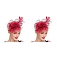 thumbnail image 3 of Minnieouse Tocado de boda con flores para el pelo, mano de obra fina, exquisito adorno europeo, colgante de cabeza multiusos, púrpura-rojo Rojo púrpura 2piezas, 3 of 6
