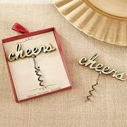 Kate Aspen Antique Gold Cheers Corkscrew - Set of 12 - Perfect Party Favor for Weddings, Bridal Shower Favor or Guest Gifts
