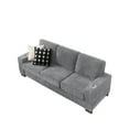 thumbnail image 6 of 83.86" Corduroy Fabric sofa,Modern Compressed Couch, 3-Seater Sofa, Furniture for Living Room, Bedroom, Office (Gray), 6 of 11