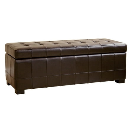 UPC 878445000134 product image for Baxton Studio Parolles Tufted Leather Storage Ottoman Bench - Dark Brown | upcitemdb.com
