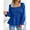 Blue, variant on Women's Peplum Tops Square Neck Ruffle Trim Long Sleeve Blouse Smocked Top Dressy Casual Shirts, S