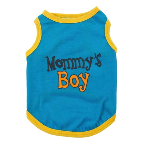 Dog Shirts for Large Dogs – Blue Sleeveless Puppy Clothes – Lightweight and Breathable Dog Apparel – Boy Dogs Clothes - Stretchy Mommy’s Boy Pet Shirt for Frenchie, Dachshund, Yorkie(XS,Blue)