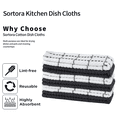 thumbnail image 3 of Sortora Kitchen Towel 100% Cotton, Super Soft and Absorbent Quick Drying Dish Towels for Kitchen,Dish Cloth for Wash Dish ,Kitchen Towels Set, 15 x 25 Inches, 3 Pack，Grey, 3 of 7