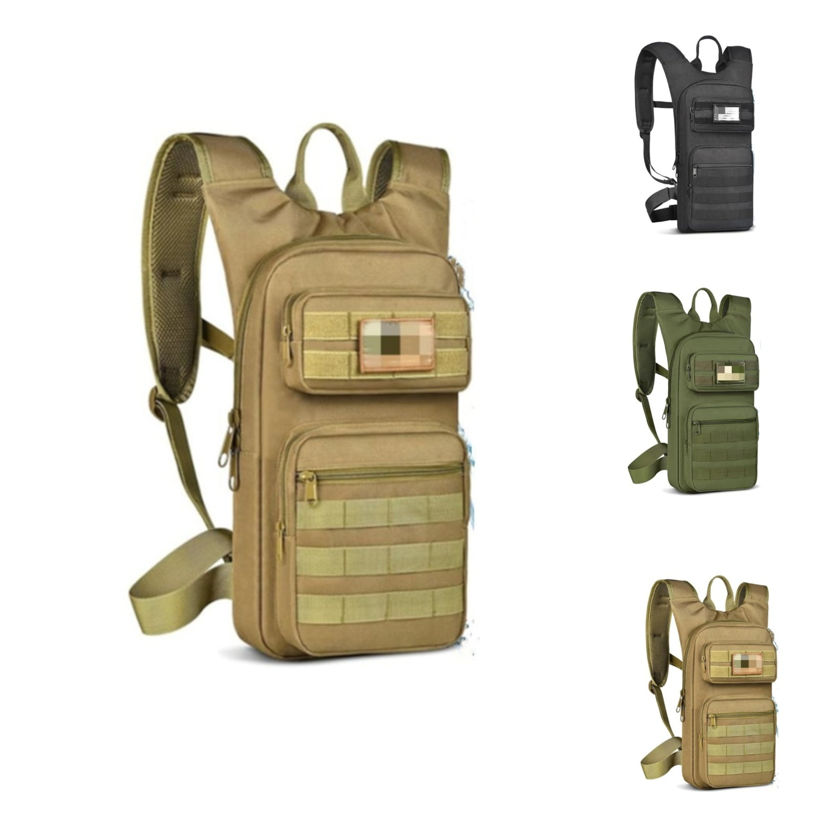 Outdoor Hydration Backpack With Water Reservoir And Molle System, 25L 50L Capacity Multiple Compartments, For Hiking Camping Trekking Hunting Fishing Gym Unisex Suitable For Men
