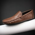 thumbnail image 4 of Men's Casual Loafers Slip On Leather Shoes Comfortable Lightweight Driving Shoes Male Moccasins Classic Penny Loafer Flats Boat Shoes Outdoor Walking Shoes, 4 of 17