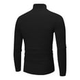 thumbnail image 4 of Men's Ribbed Turtleneck Sweater Casual Basic Long Sleeve Knitted Pullover Sweater Black 3XL, 4 of 4
