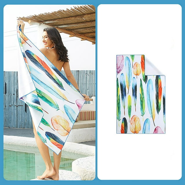 Toalla de baño de secado rápido, Toalla de playa, microfibra, forro polar de doble cara, estampado de una cara, toalla de baño, albornoz de Spa, toalla de playa Wmkox208yii hfskjfh201