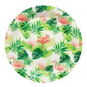 9 1/4" Flamingo Party Round Disposable Paper Dinner Plates - 8 Count