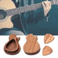 thumbnail image 3 of Joernso 1 Set Guitar Pick Box Anti-Scratch Large Space Compact Guitar Pick Holder Wooden Plectrum Storage Case for Instrument, 3 of 8