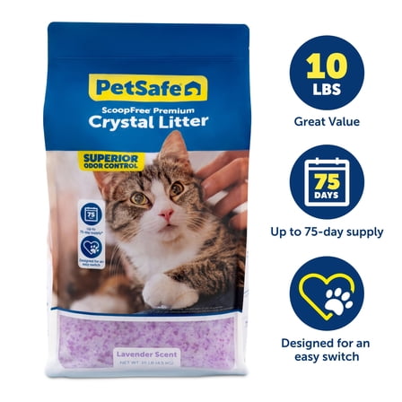 PetSafe ScoopFree Premium Crystal Litter, Lavender Scent, 10-lb bag, Purple