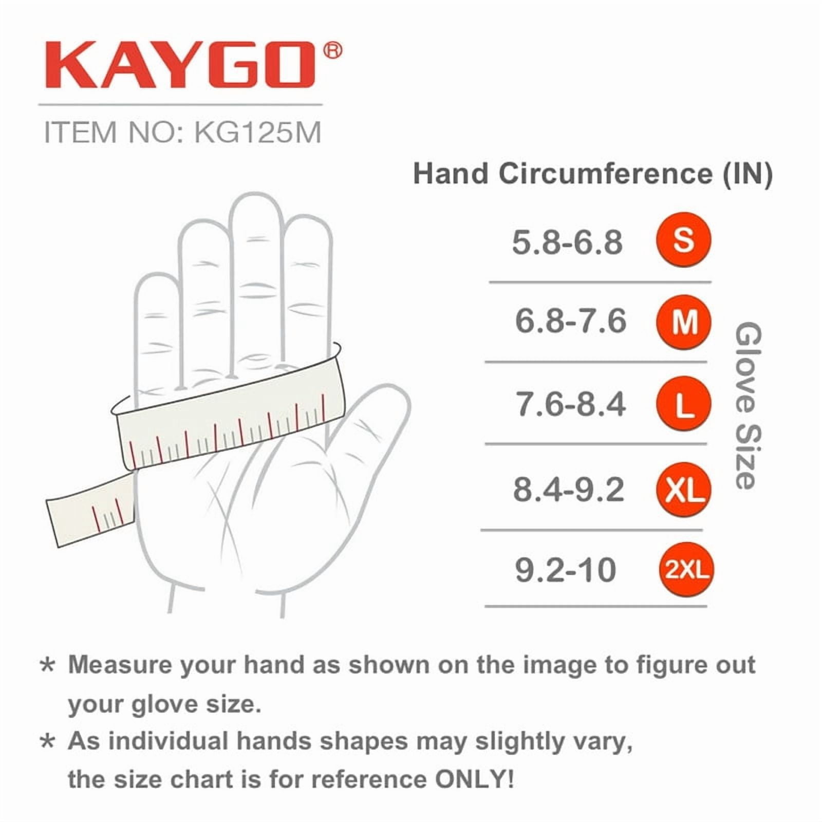 KAYGO Work Gloves For Men, KG125M Mechanic Utility Work Gloves for All Purpose, Excellent Grip, Heavy Duty, Improved Dexterity, Touch Screen, Gray, L