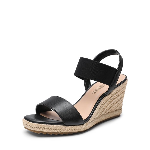 Sandalia DREAM PAIRS SDPW222W Negra Plataforma Cuña 8 cm